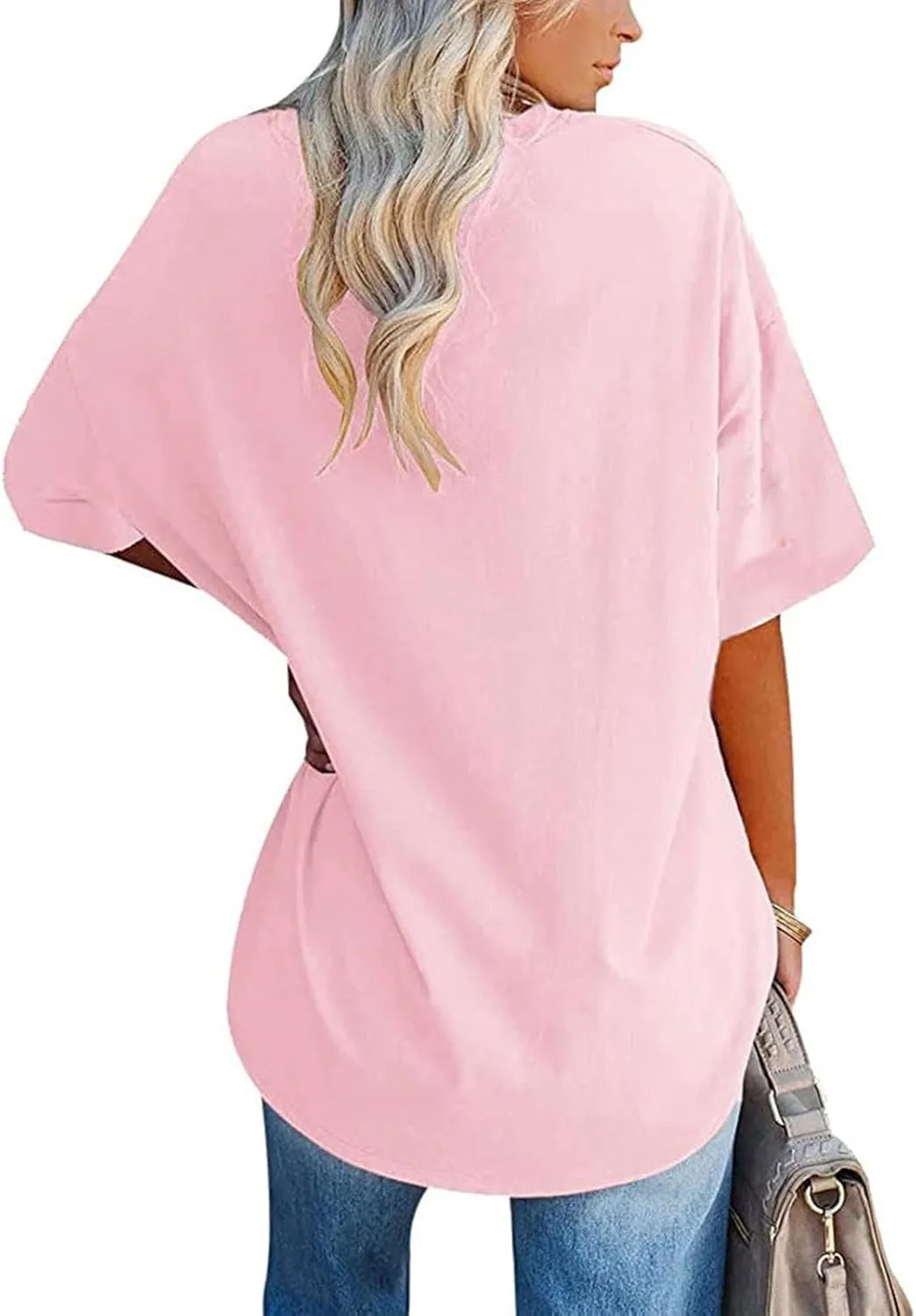 2025 Womens Oversized T Shirts Loose Fit Basic Tees Crewneck Short Sleeve Tops Summer Casual Tunic