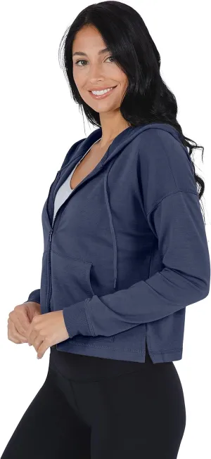 90 Degree By Reflex Womens Full-Zip Fleece Lined Hoodie Sweatshirt Jacket