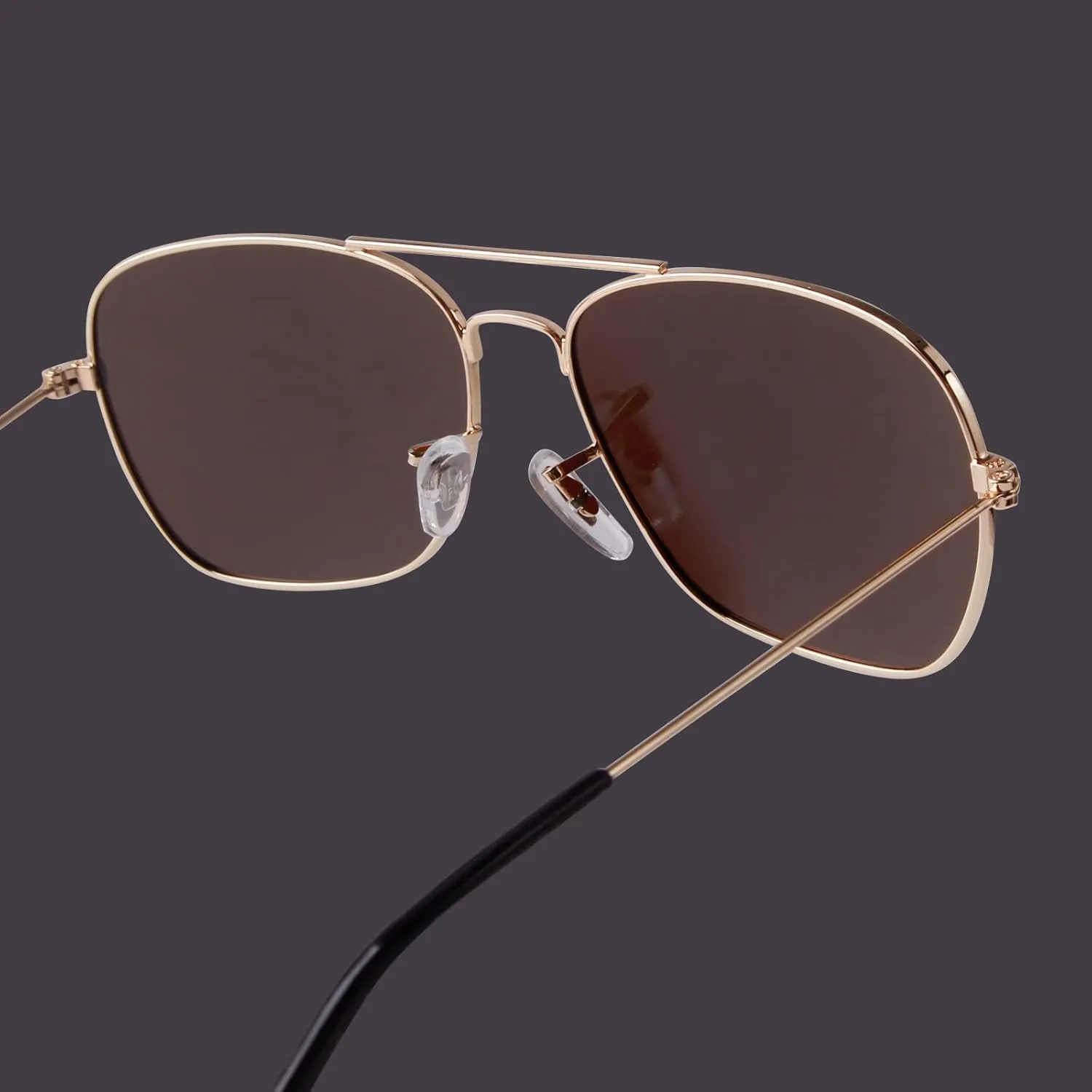 ADE WU Small Polarized Aviator Sunglasses for Women Men Classic Small Gold Square Aviators Shades