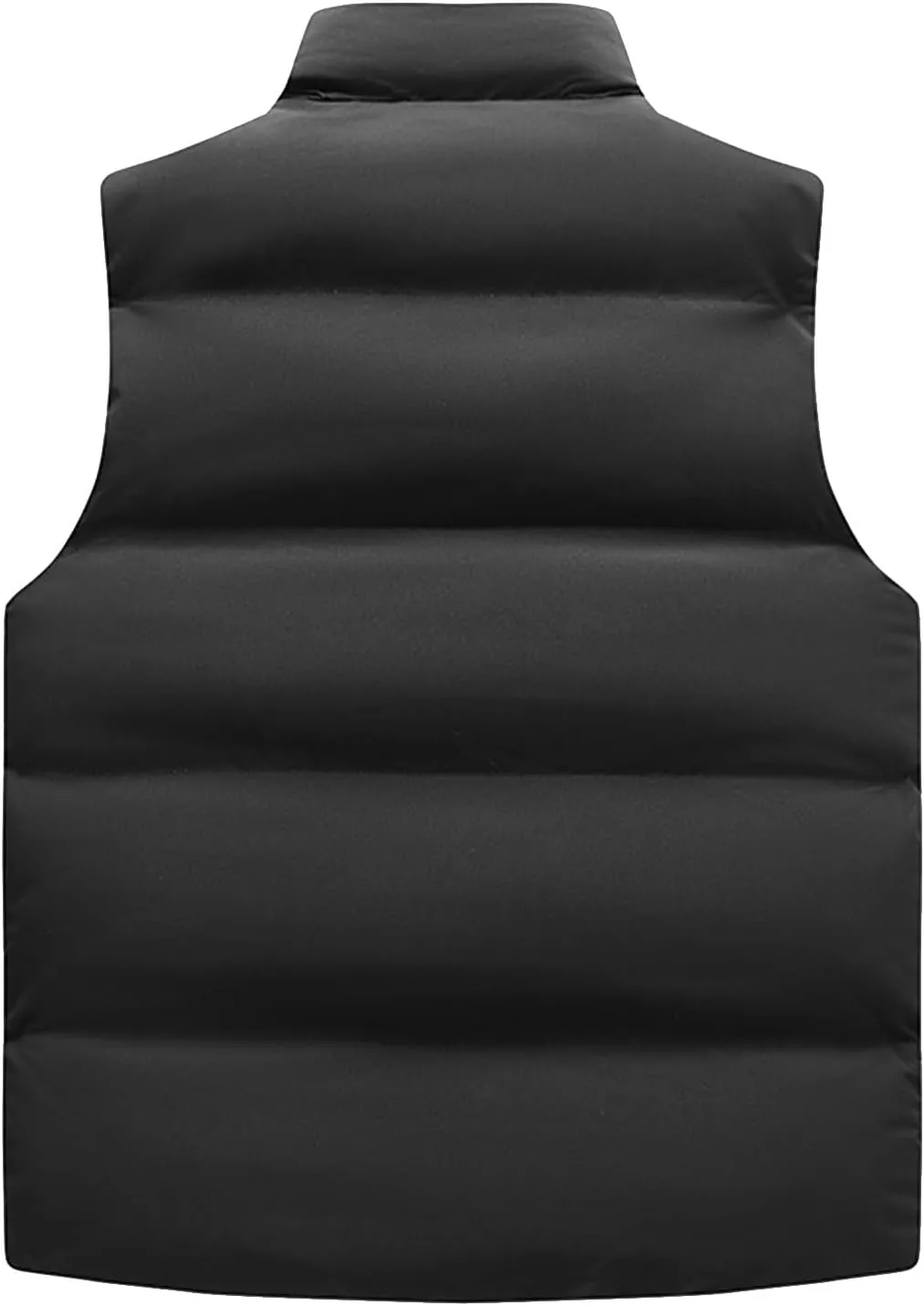 ADHOWBEW Puffer Vest Men Winter Casual Warm Zip Up Sleeveless Stand Collar Vest