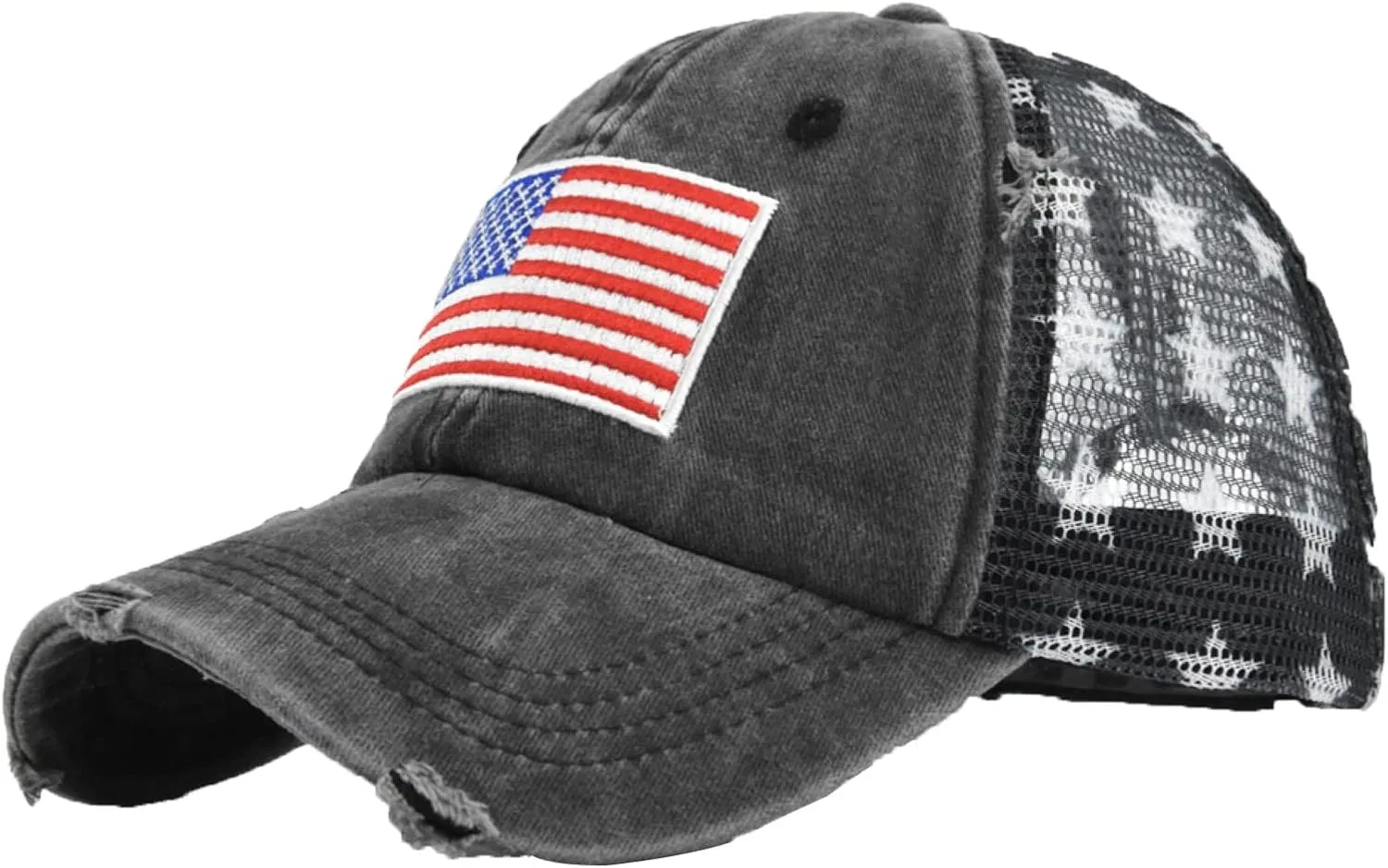 American Flag Hats Vintage Washed Distressed Cotton Dad Hat Baseball Cap Adjustable Unisex Trucker Hats