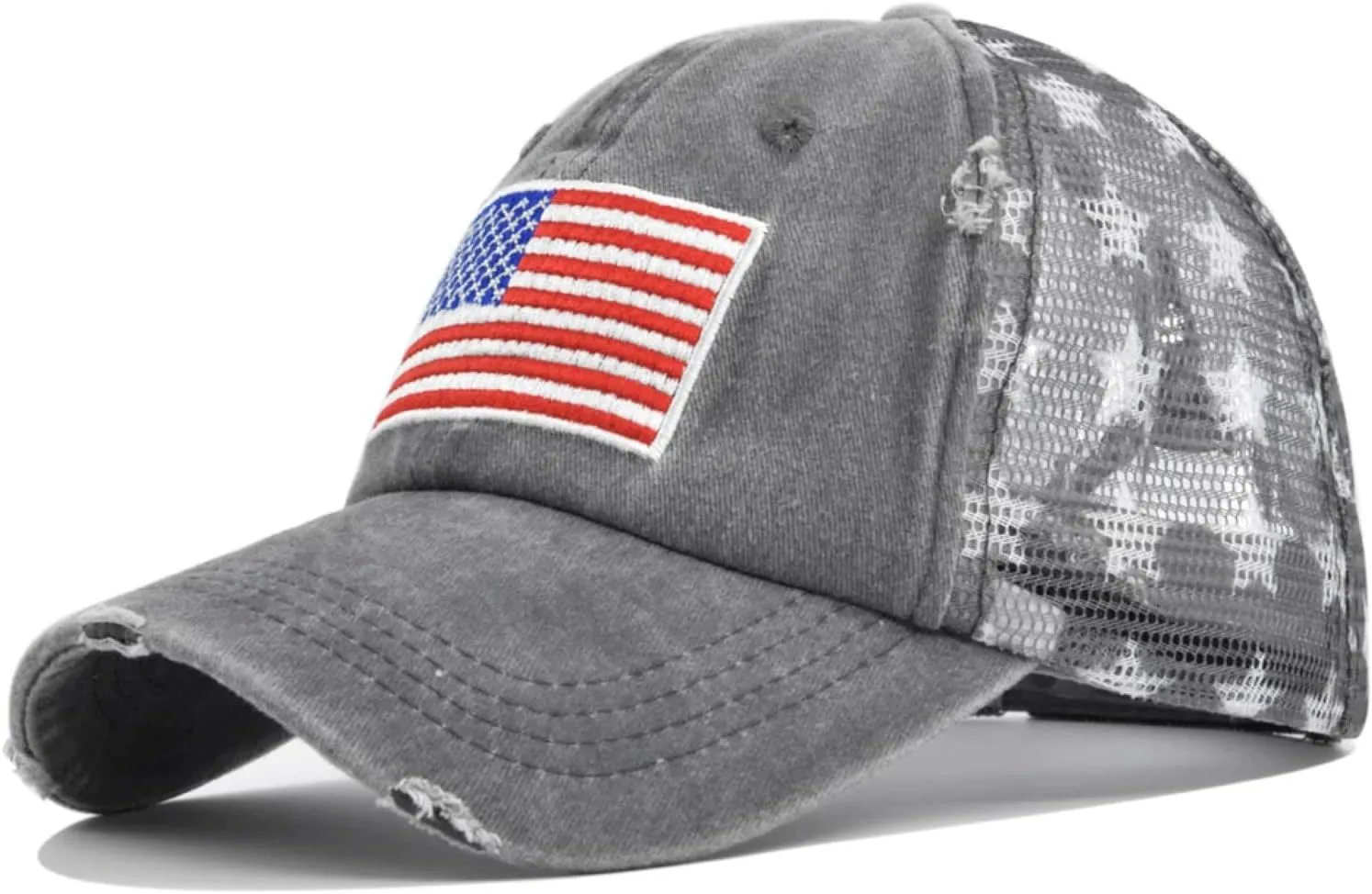 American Flag Hats Vintage Washed Distressed Cotton Dad Hat Baseball Cap Adjustable Unisex Trucker Hats