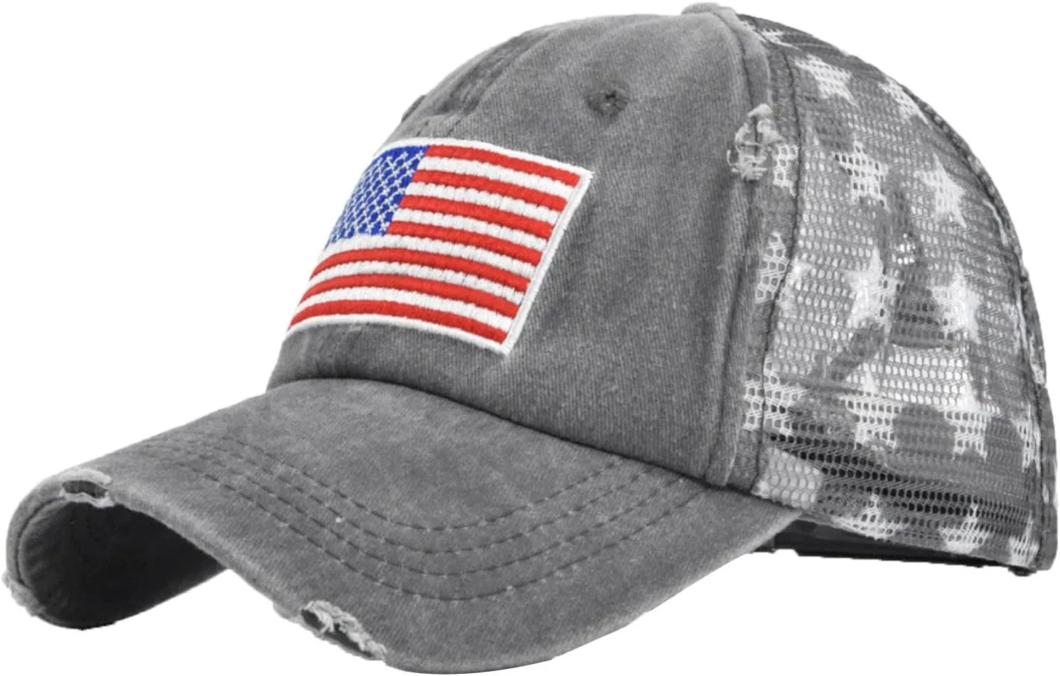 American Flag Hats Vintage Washed Distressed Cotton Dad Hat Baseball Cap Adjustable Unisex Trucker Hats
