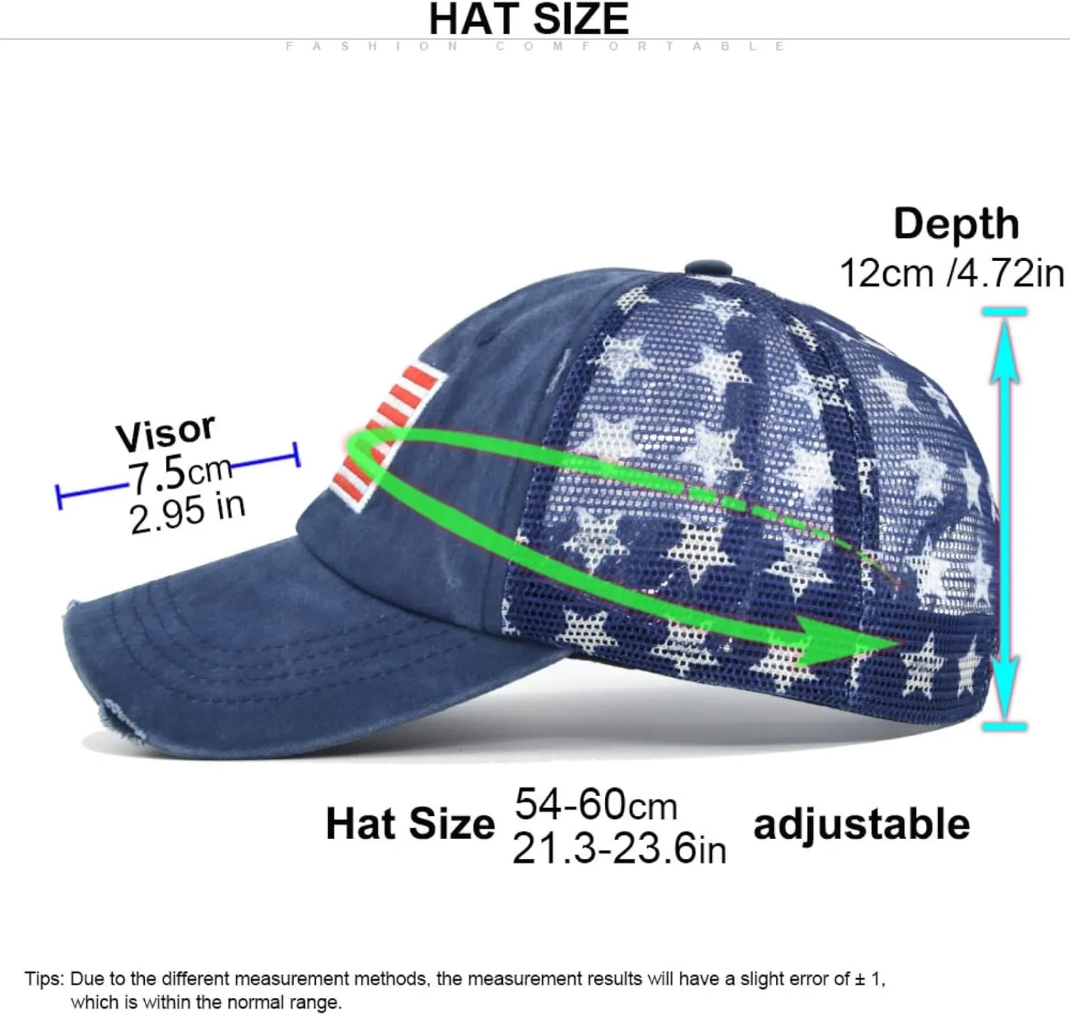 American Flag Hats Vintage Washed Distressed Cotton Dad Hat Baseball Cap Adjustable Unisex Trucker Hats