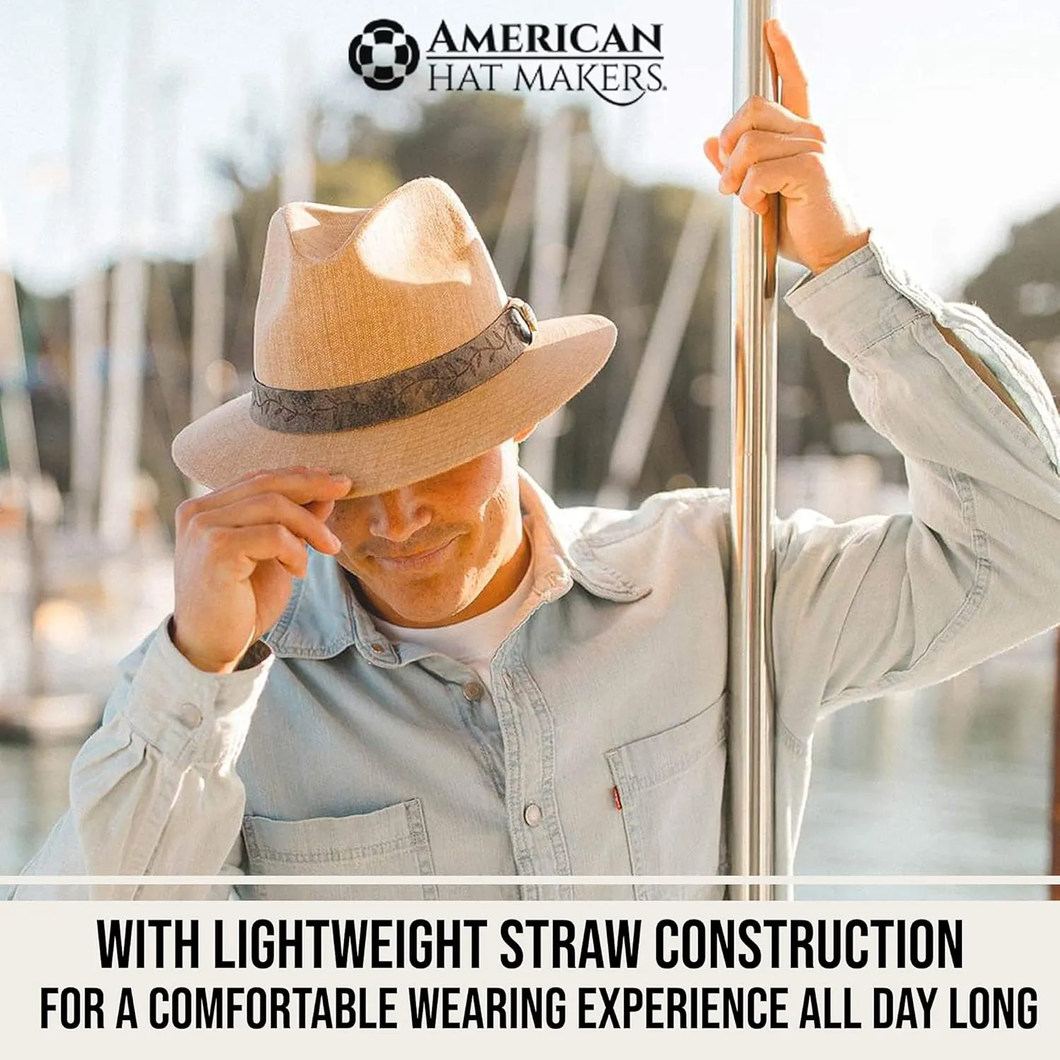American Hat Makers Boxcar Straw Hats for Women & Men – Classic Panama Fedora Hat