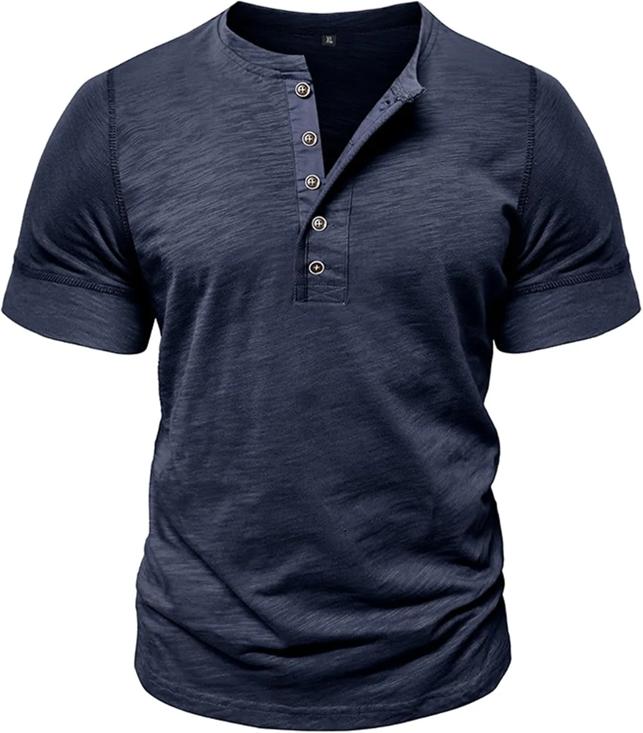 Angbater Mens Short Sleeve Henley Shirts Casual Button T-Shirts Lightweight Basic Cotton Tops