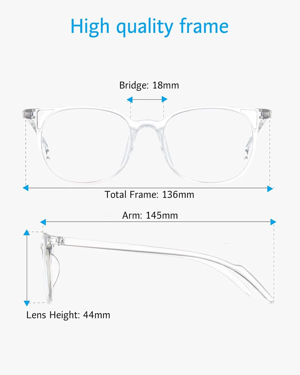 ANRRI Blue Light Blocking Glasses Round Lightweight Eyeglasses Frame Filter Blue Light Computer Game Glasses Clear Frame for Men and Women
