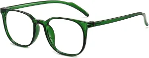 ANRRI Blue Light Blocking Glasses Round Lightweight Eyeglasses Frame Filter Blue Light Computer Game Glasses Green Frame for Men and Women