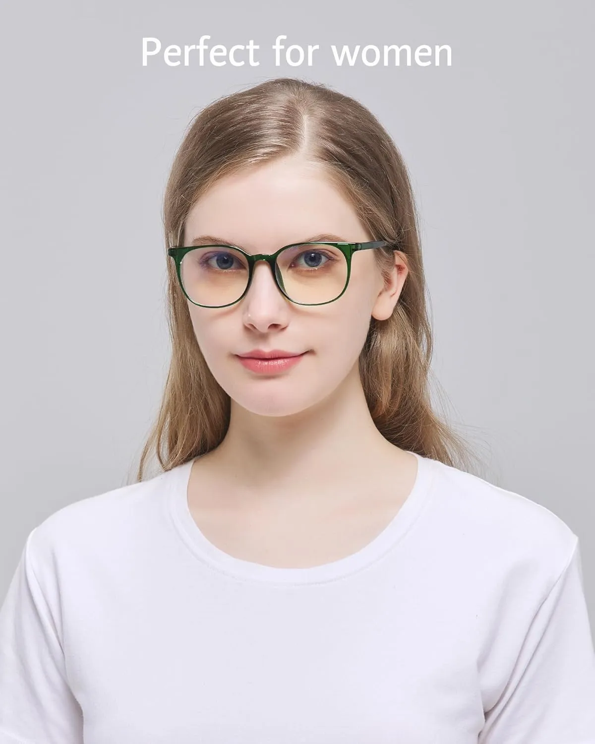ANRRI Blue Light Blocking Glasses Round Lightweight Eyeglasses Frame Filter Blue Light Computer Game Glasses Green Frame for Men and Women