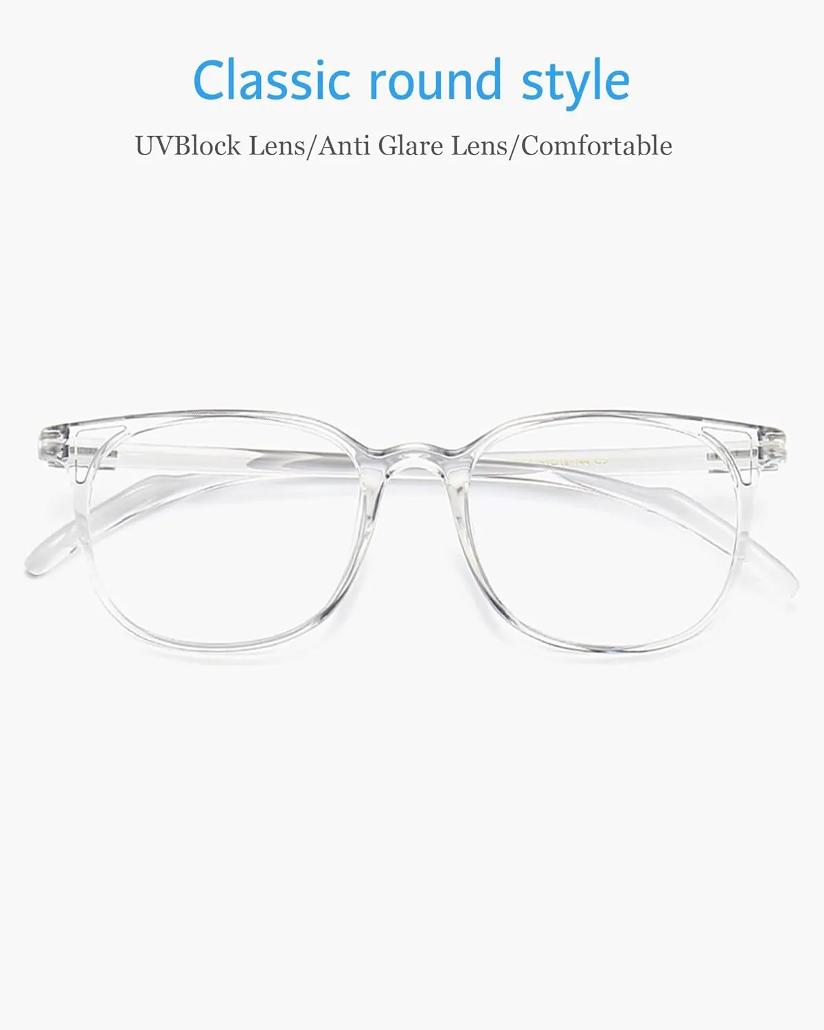 ANRRI Blue Light Blocking Glasses Round Lightweight Eyeglasses Frame Filter Blue Light Computer Game Glasses Grey Frame for Men and Women
