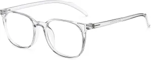 ANRRI Blue Light Blocking Glasses Round Lightweight Eyeglasses Frame Filter Blue Light Computer Game Glasses Grey Frame for Men and Women
