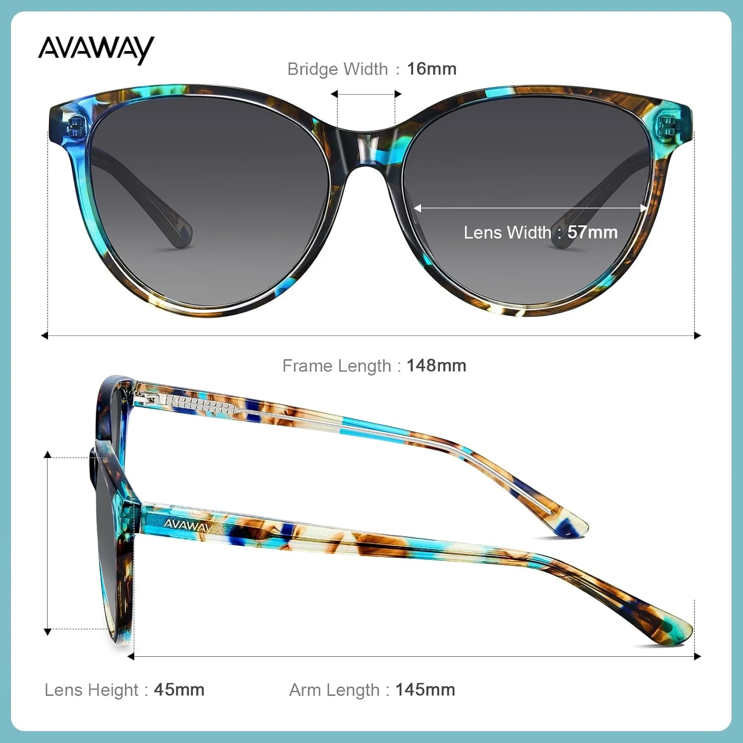 AVAWAY Women's Sunglasses Polarized 100% UV Protection for Driving Golf Hiking Boating