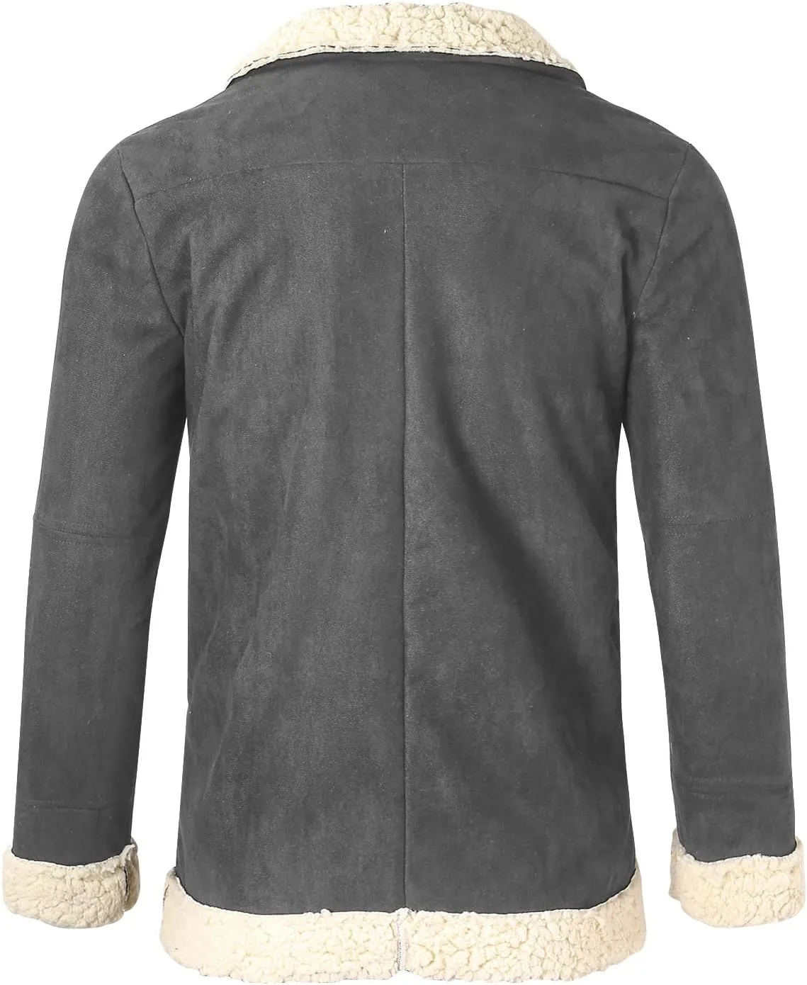BIFUTON Winter Jackets for Men,Mens Pullover Winter Workout Faux Leather Lapel Jackets Fur Stand Collar Soft Warm Thick Coats