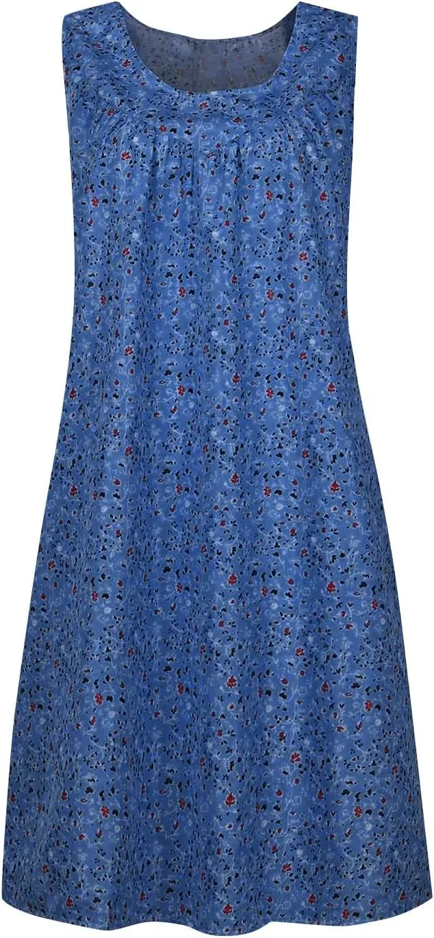 Boho Dresses for Women 2025 Summer Tank Top Dress Sun Dresses Sleeveless Short Dresses Boho Floral Dress with Pockets