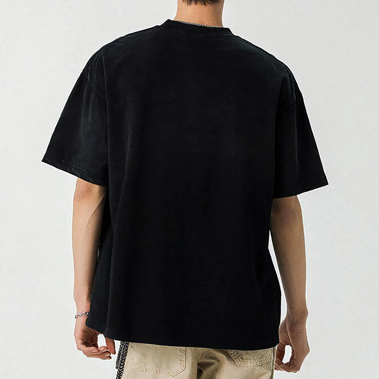 Cambkatl Men's Vintage Gradient Loose Cotton T-Shirts Basic Crewneck Short Sleeve Pullover Casual Summer Tee Tops