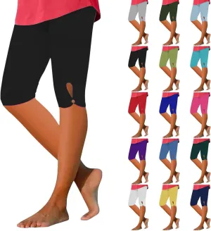 Capri Leggings for Women 2025 Casual Summer Stretch Slimming Workout Yoga Pants Lace-up Leg Leggings Compression Pant