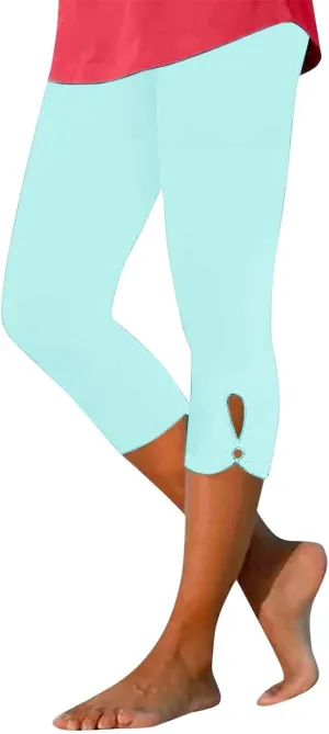 Capri Leggings for Women 2025 Summer Stretch Plus Size High Waisted Soft Casual Workout Compression Yoga Pants