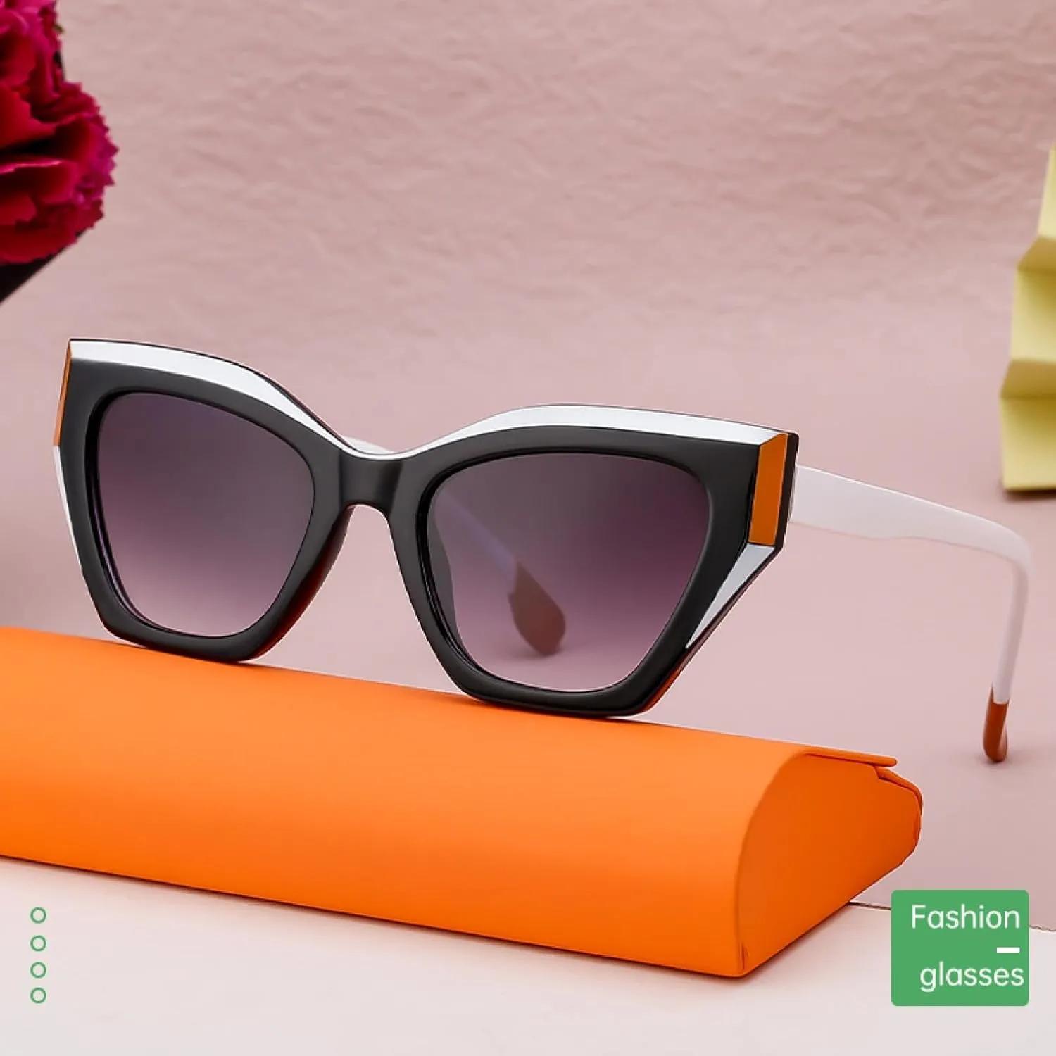 Cat Eye Punk Sunglasses for Women Luxury Classic Vintage Quadrilateral