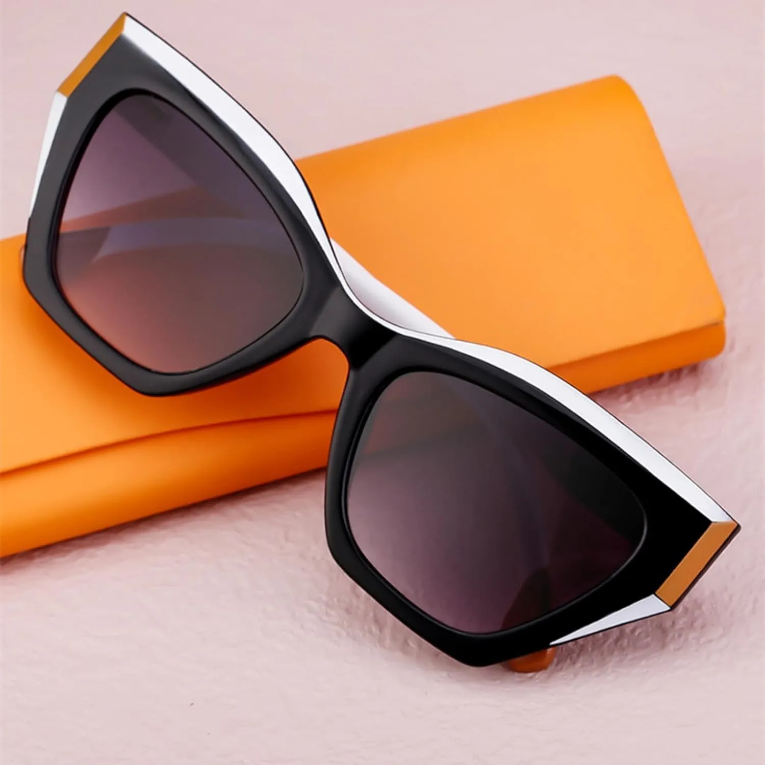 Cat Eye Punk Sunglasses for Women Luxury Classic Vintage Quadrilateral