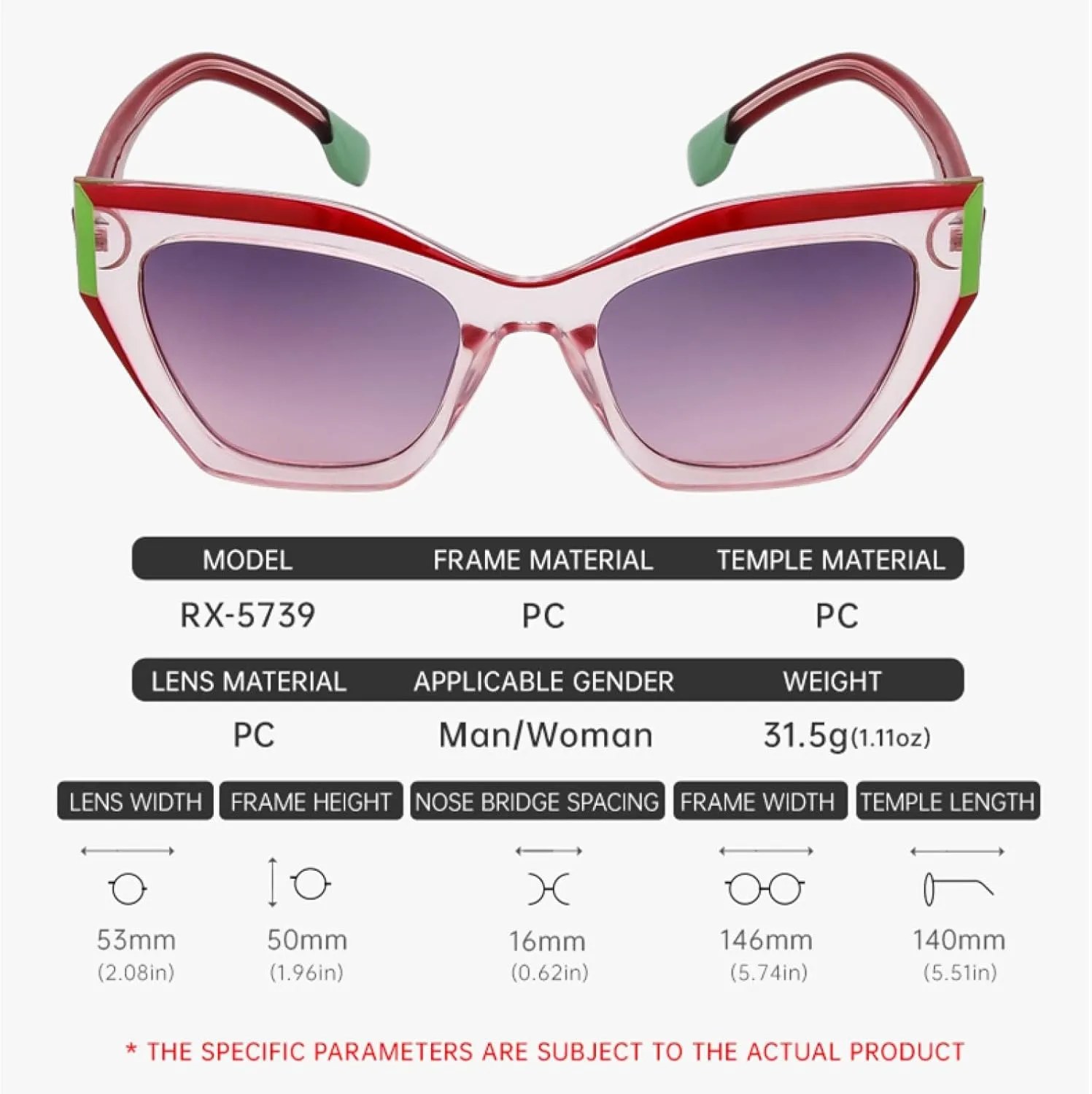 Cat Eye Punk Sunglasses for Women Luxury Classic Vintage Quadrilateral