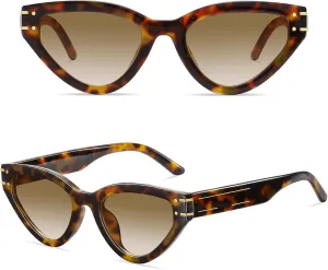 Cat Eye Sunglasses for Women Trendy Classic UV400 Protection Triangle Frame Cateye Sun Glasses