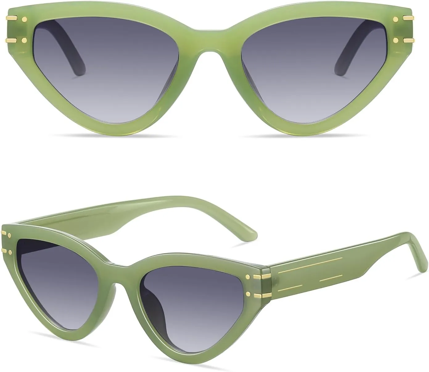Cat Eye Sunglasses for Women Trendy Classic UV400 Protection Triangle Frame Cateye Sun Glasses