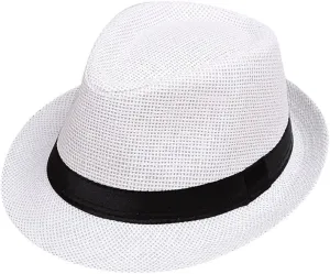 Children Floppy Straw Hat Sun Hat for Kids Fedora Hats Boys Jazz Summer Beach Cap Short Brim for Girls 2-10 Years