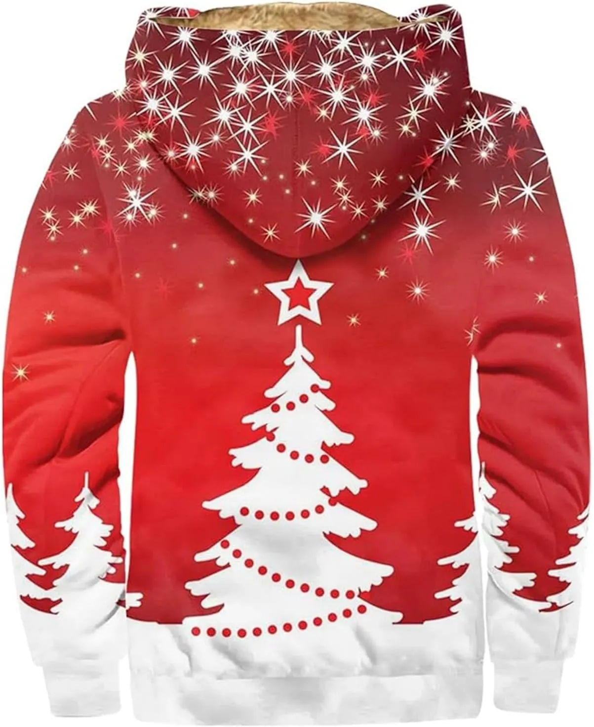 Christmas Hoodies for Men Heavyweight Sherpa Fleece Lined Heavyweight Sweatshirts Plus Size Full Zip Thick Winter Coats
