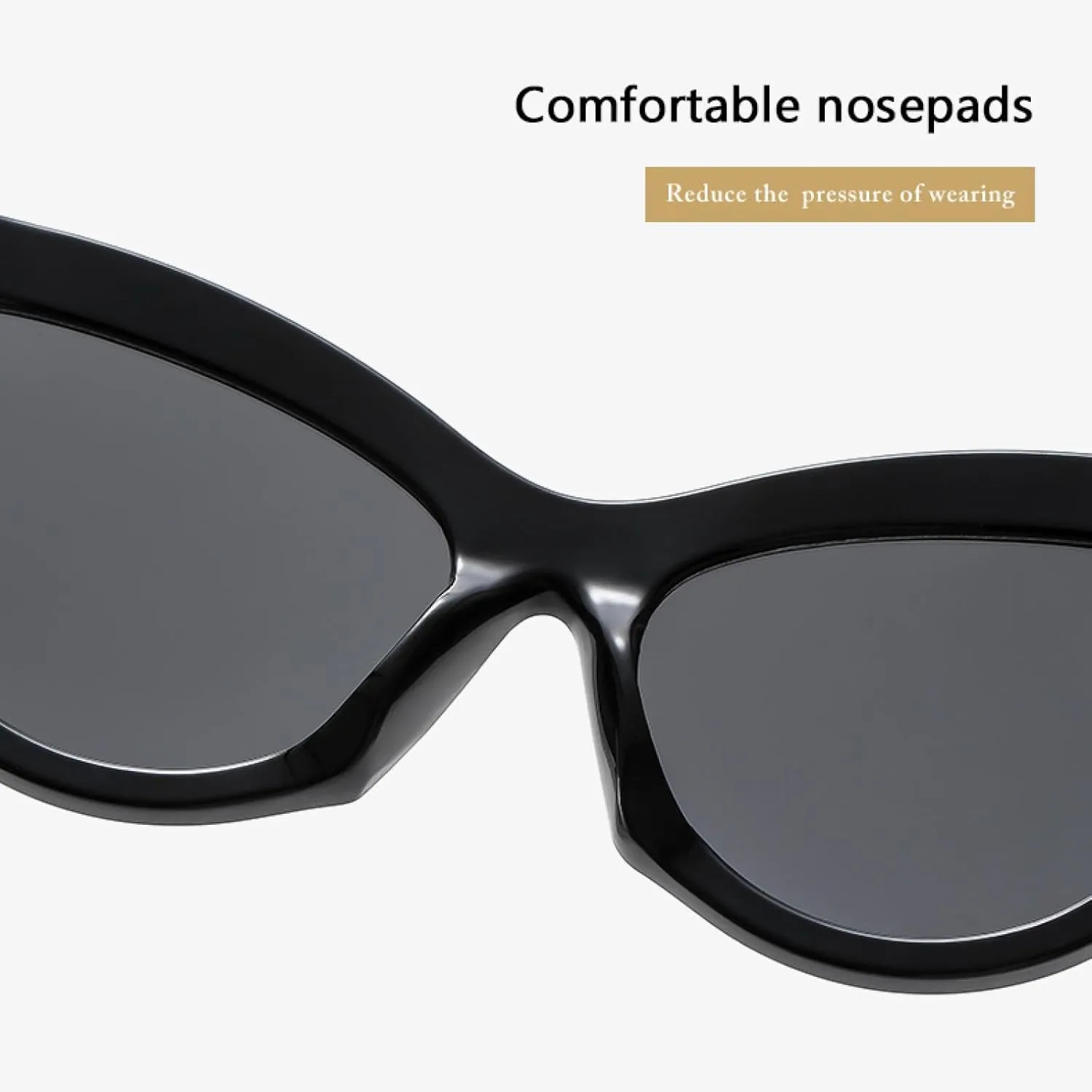 Classic Fashion Cat Eye Sunglasses for Women Vintage Thick Frame Uv400
