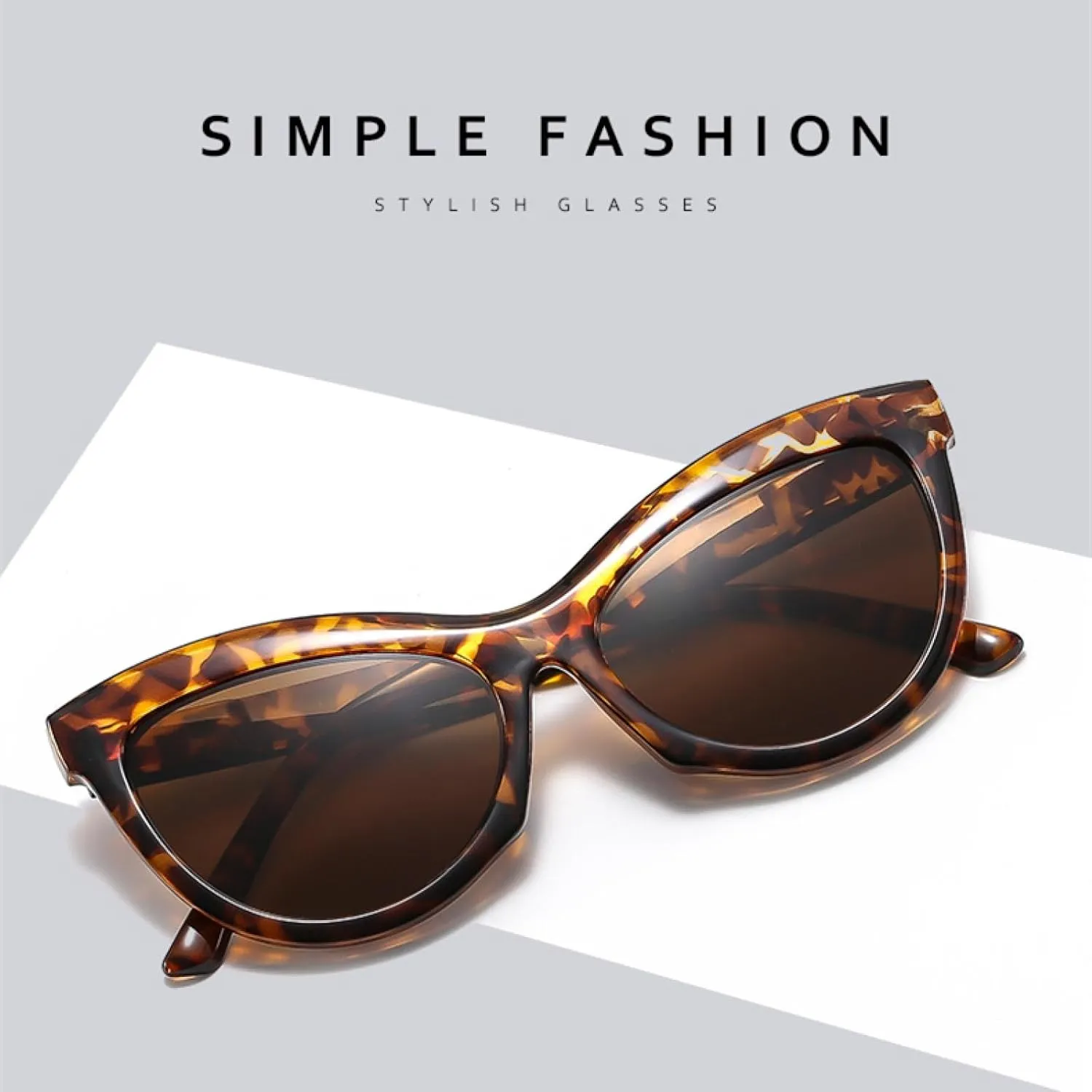 Classic Fashion Cat Eye Sunglasses for Women Vintage Thick Frame Uv400