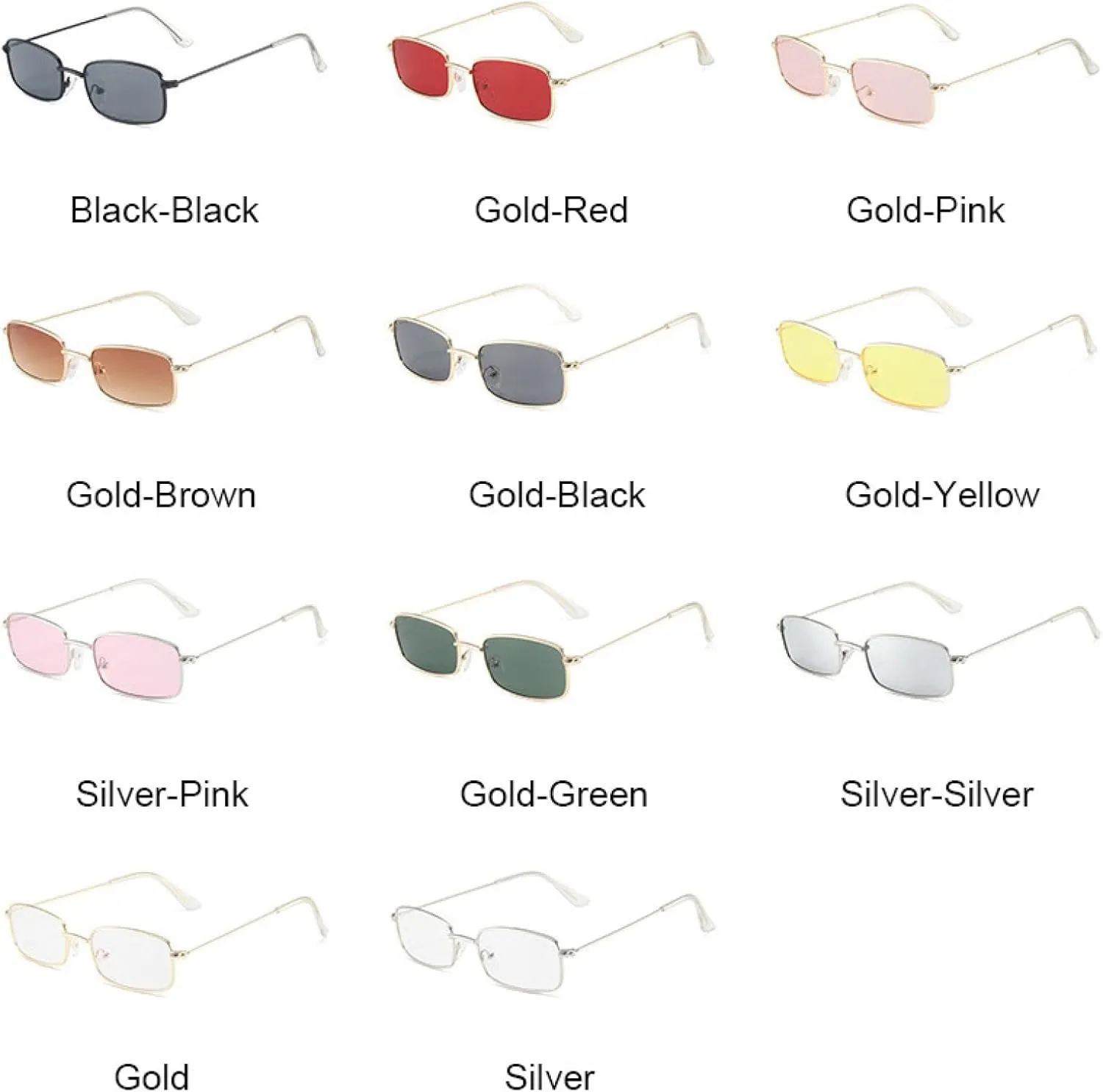 Classic Men Vintage Sunglasses Retro Rectangle Punk Sun Glasses Female Uv400 Shades