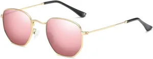Classic Polarized Sunglasses Men Shades for Women Hexagon Retro Sun Glasses Stainless Steel Frames