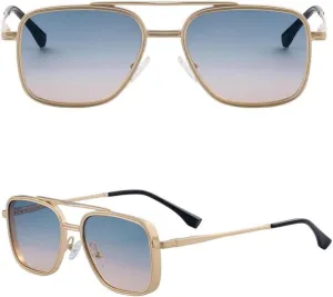 Classic Punk Sunglasses for Women Men Luxury Steampunk Metal Double Beam Uv400 Driving