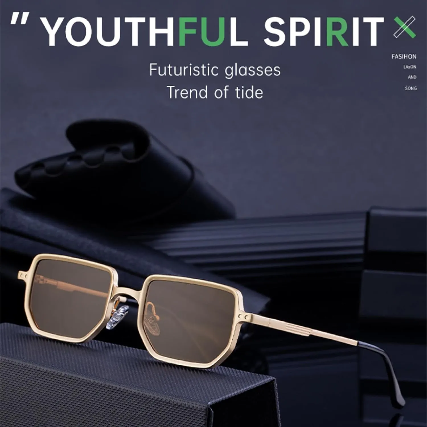 Classic Small Frame Rectangle Sunglasses for Women Men Luxury Trendy Driving Uv400