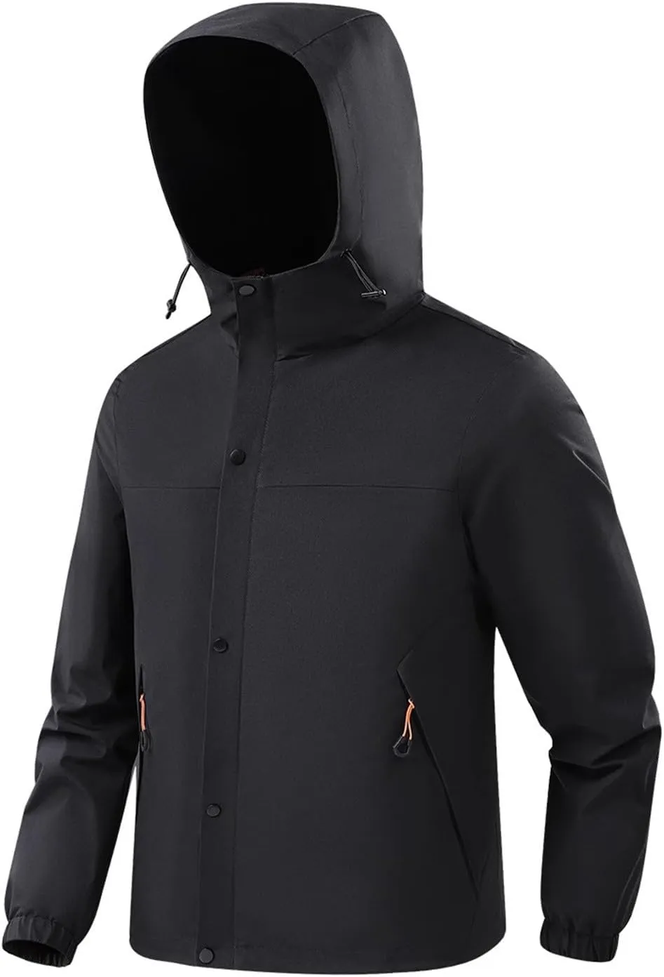 Color Block Waterproof Rain Coats for Men Women Long Sleeve Windproof Soft Shell Coat Athletic Hiking Hooded Jacket