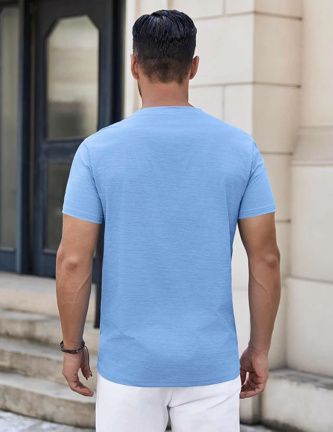 COOFANDY Mens Henley Shirts Short Sleeve Casual Button Down Shirts Lightweight Summer Basic Tee
