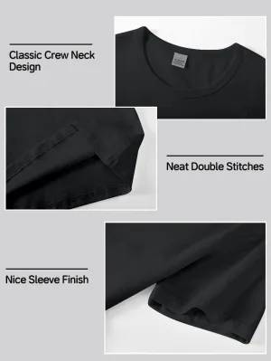 Cotton Kids T-Shirts Short Sleeve Summer Crew Neck Basic Tops for Boy & Girl&Toddlers
