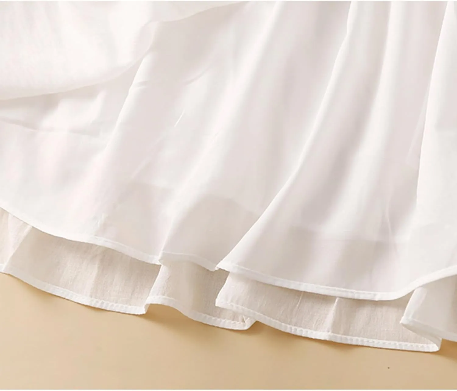 Cotton Linen Skirt for Women 2025 Trendy Solid Vintage Layered A-Line Flared Skirts Casual Elastic Waist Maxi Skirt