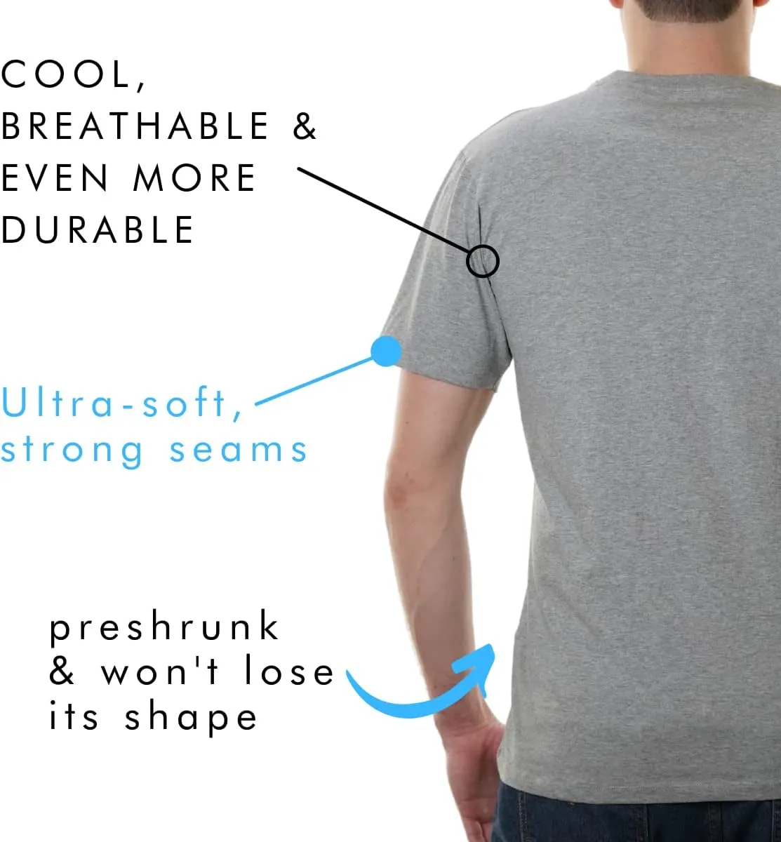 Crewneck 100% Certified Organic Cotton, Soft Shirts for Men