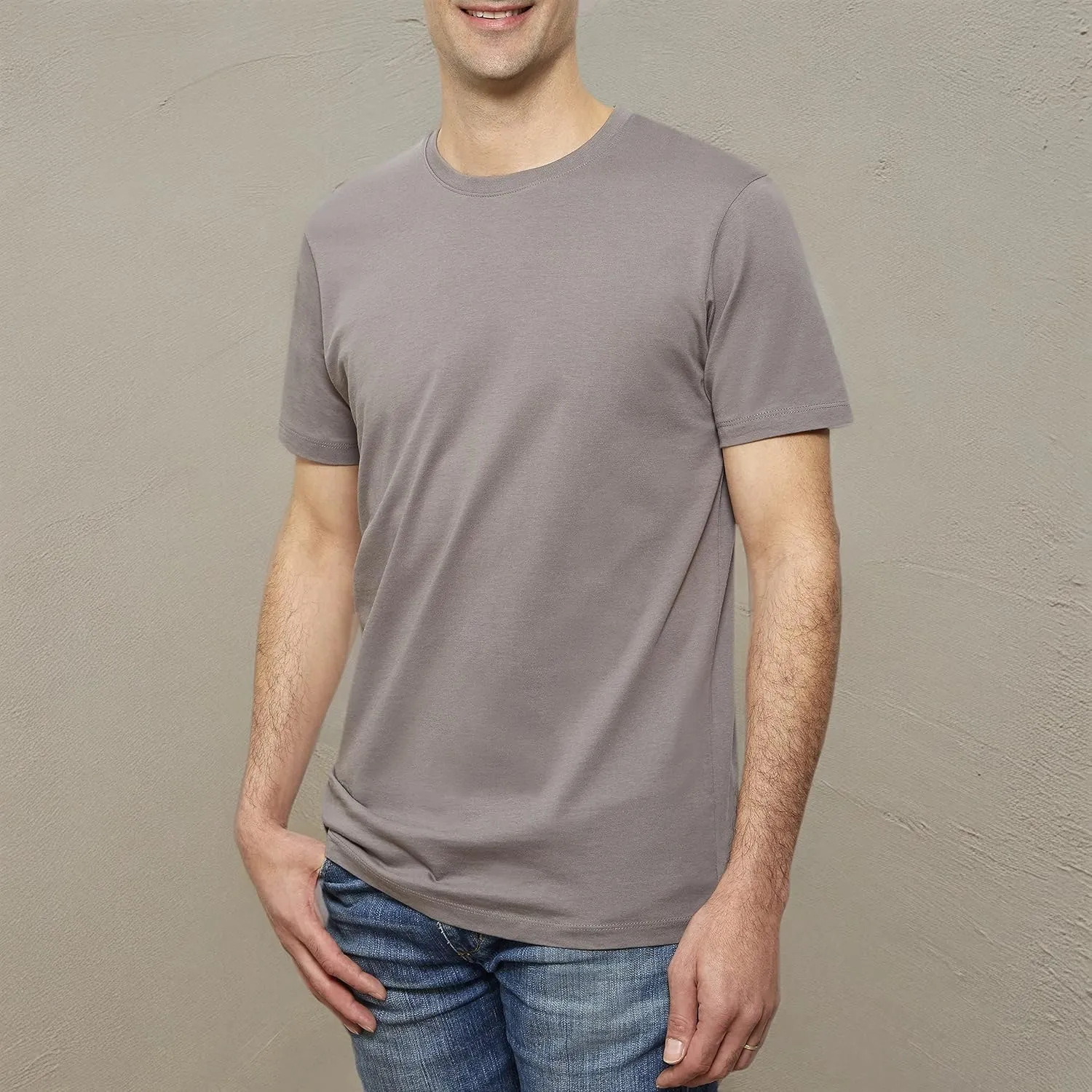 Crewneck 100% Certified Organic Cotton, Soft Shirts for Men