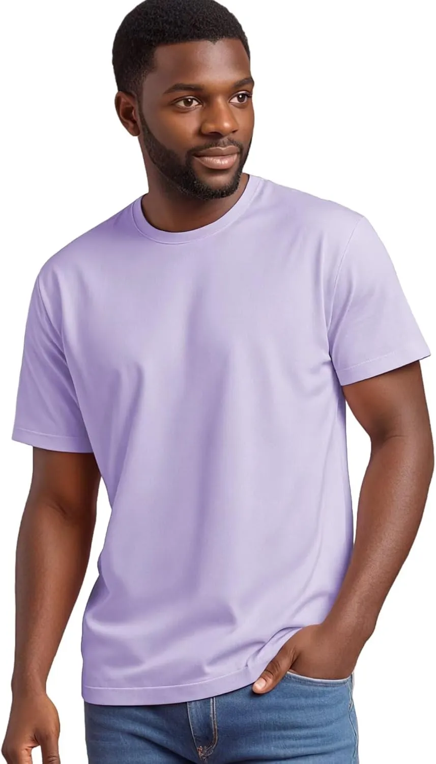 Crewneck Tshirts Men, Plain T Shirts Relaxed Fit, Basic Tees Soft