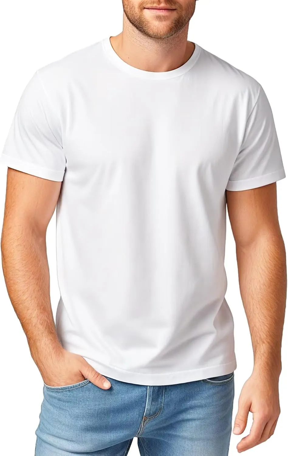Crewneck Tshirts Men, Plain T Shirts Relaxed Fit, Basic Tees Soft