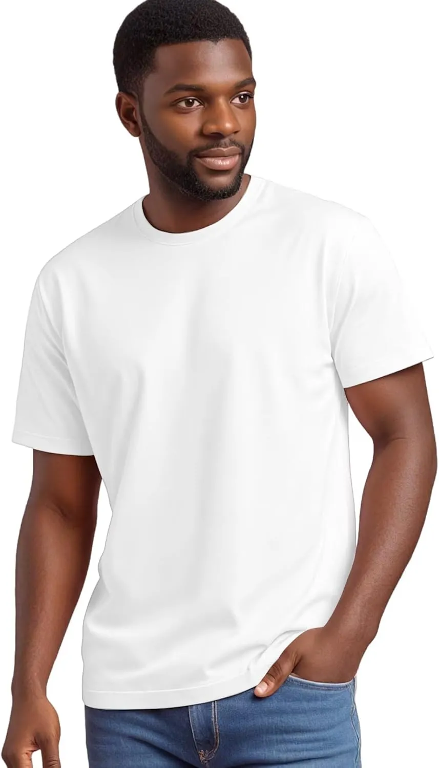 Crewneck Tshirts Men, Plain T Shirts Relaxed Fit, Basic Tees Soft
