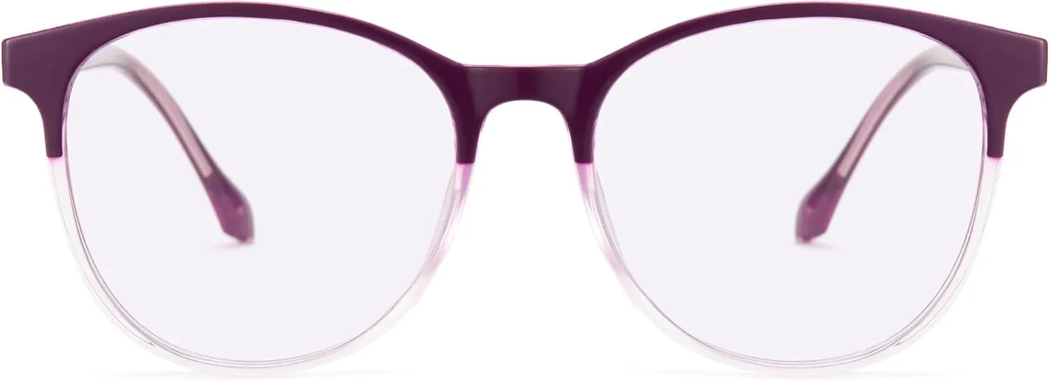 Cyxus Photochromic Glasses for Women Men UV Protection with Blue Light Blocking Retro Round Frame 8193