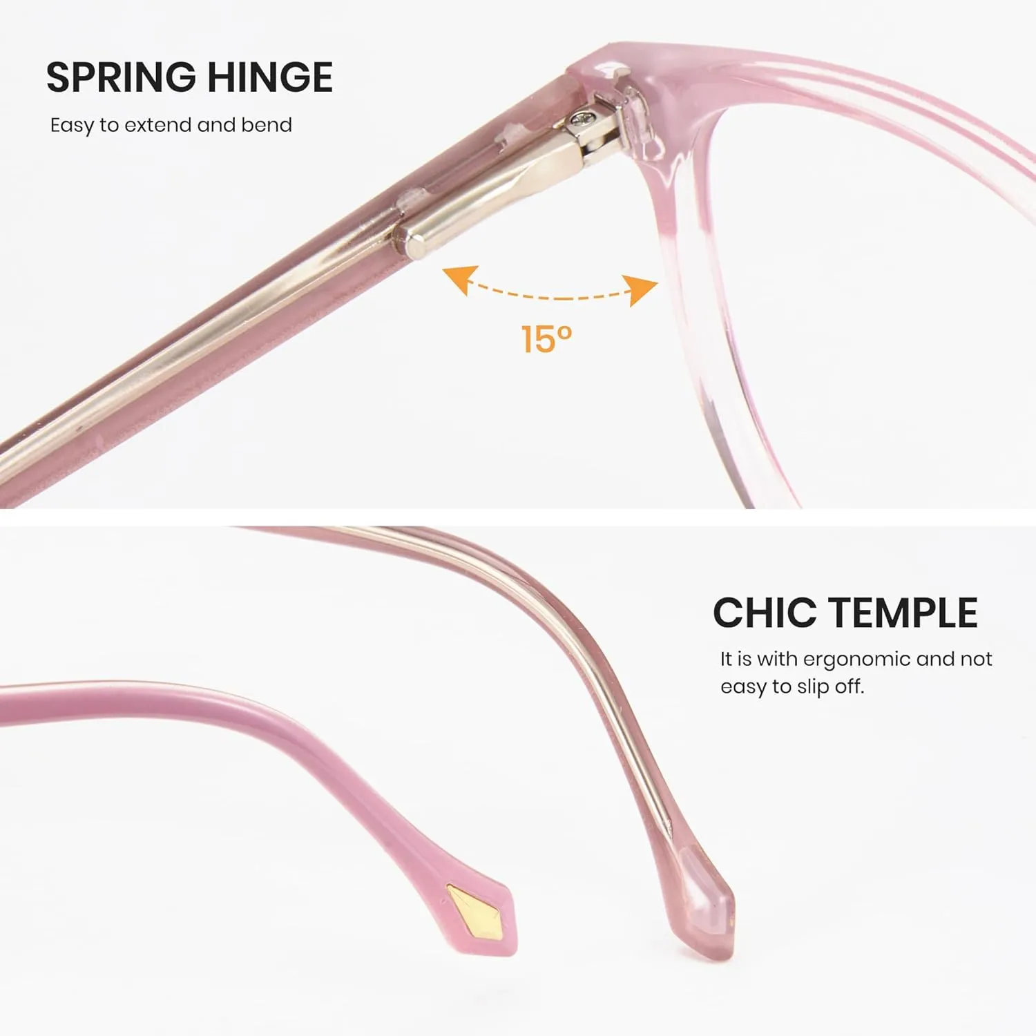 Cyxus Photochromic Glasses for Women Men UV Protection with Blue Light Blocking Retro Round Frame 8193