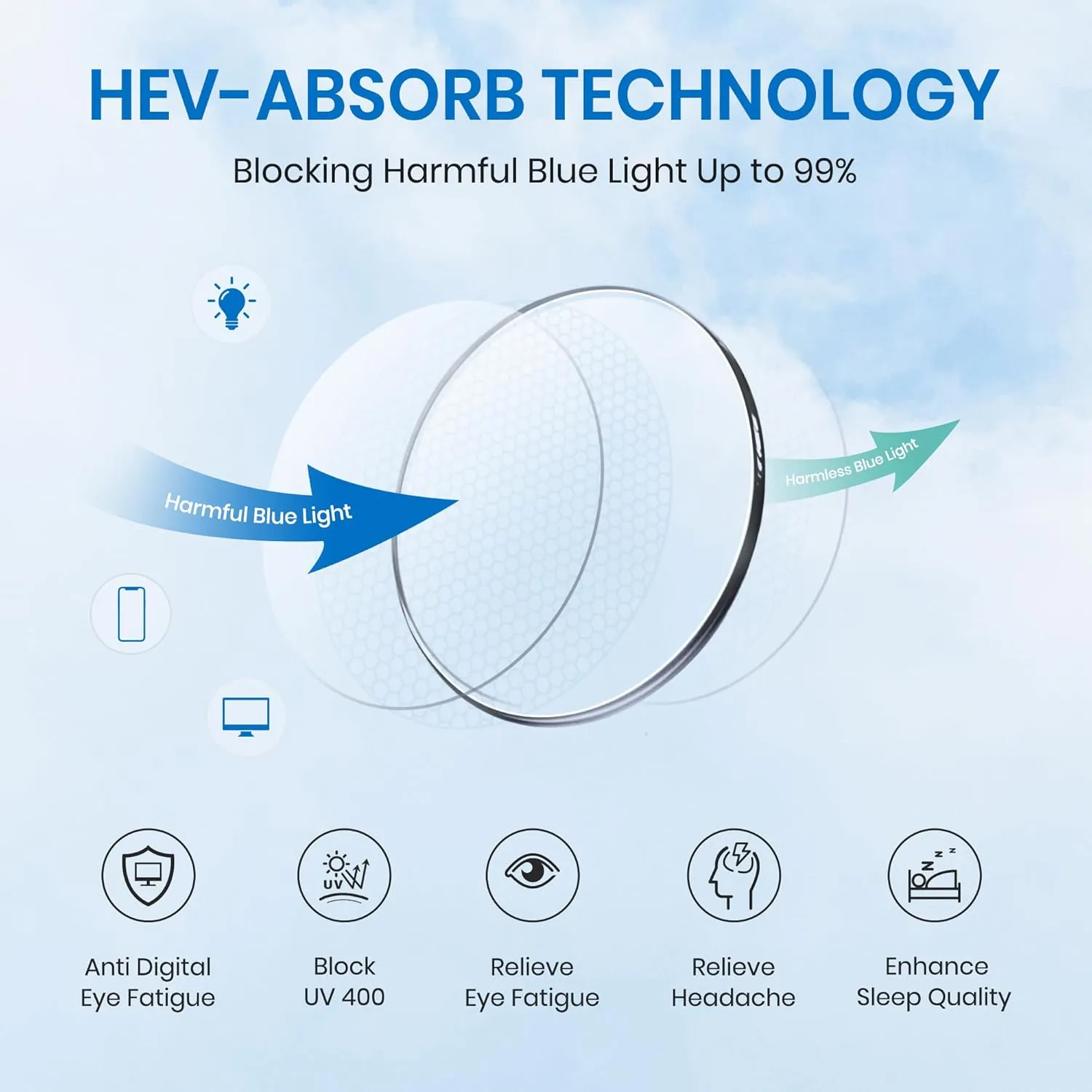 Cyxus Photochromic Glasses for Women Men UV Protection with Blue Light Blocking Retro Round Frame 8193