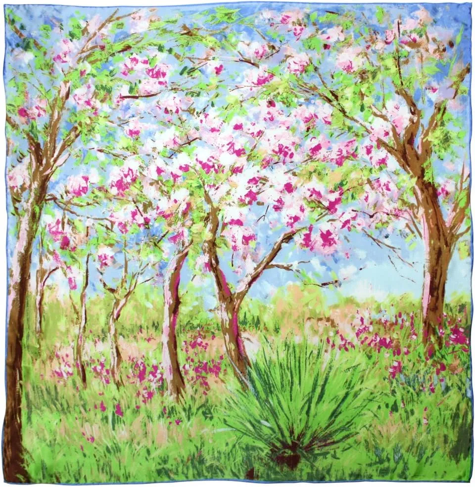 Dahlia Women's 100% Luxury Square Silk Scarf - Claude Monet's Paintings