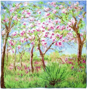 Dahlia Women's 100% Luxury Square Silk Scarf - Claude Monet's Paintings