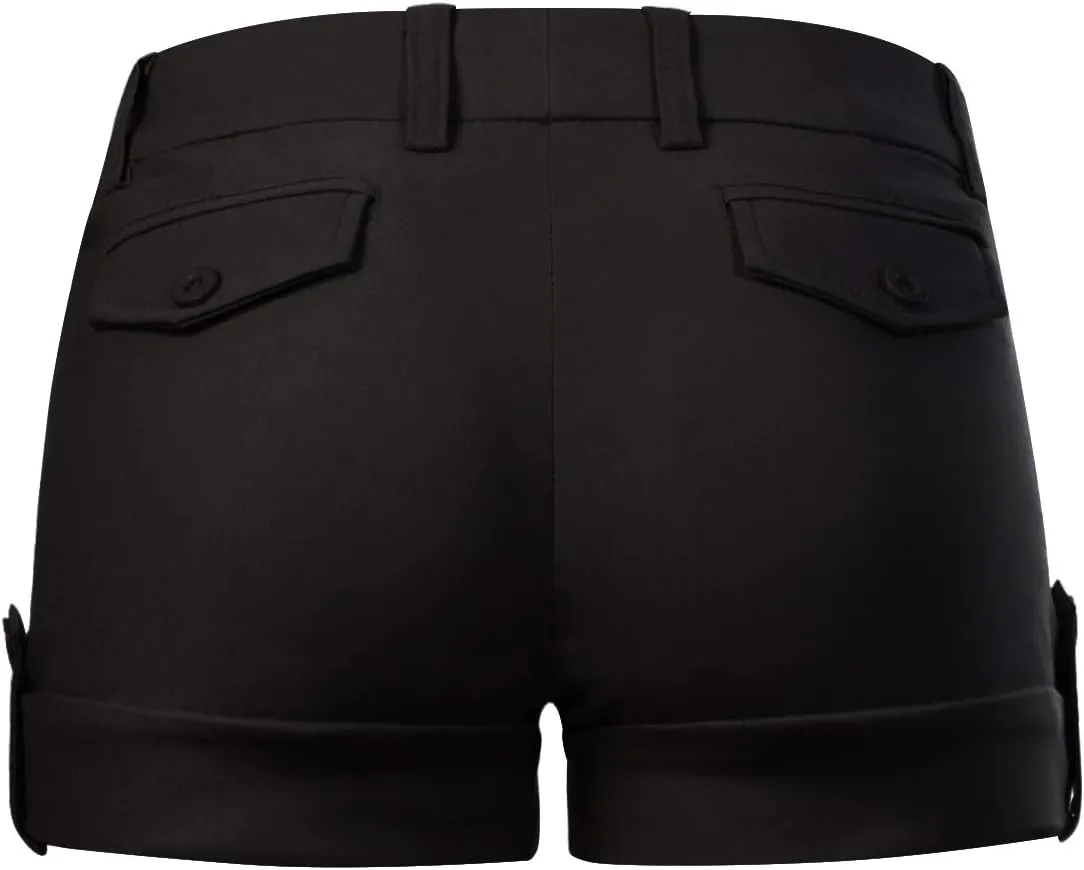 Design by Olivia Women's Body Enhancing Comfort Modern City Cuffed Short with Pockets
