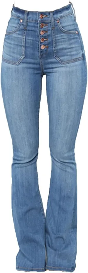 DGHM-JLMY Women's High Waist Slim Denim Pull Up Pants Button Fly High Rise Stretch Denim Curvy Butt Lifting Skinny Jeans